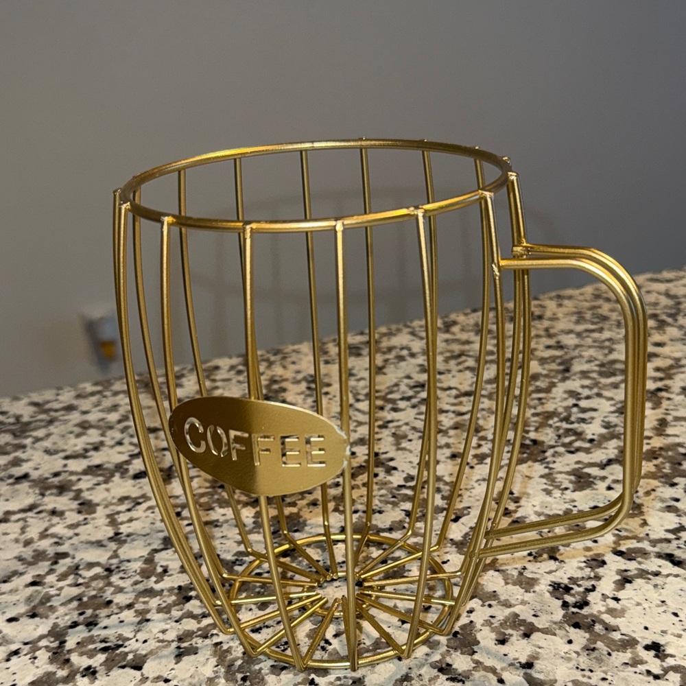Gold Wire Coffee Mug Holder - Picture 3 of 3